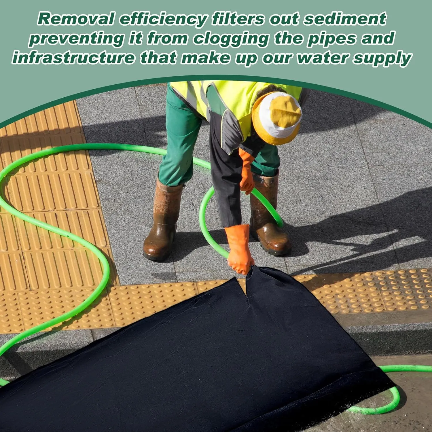 1 Pcs Silt Bags for Dewatering Filter Bag Non Woven Geotextile Fabric Oil Sludge Sediment Filter Bags for Construction, Black (5 x 15 ft)