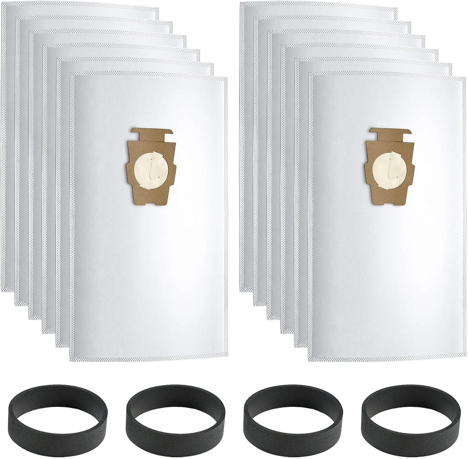 12 Bags   4 Belts Vacuum Bags Compatible with Kirby Vacuum Cleaner Bags, Solid Cloth Dust Bag Fit All Kirby Generation & Sentria Models, Part # 205811 204814 204811 Style F