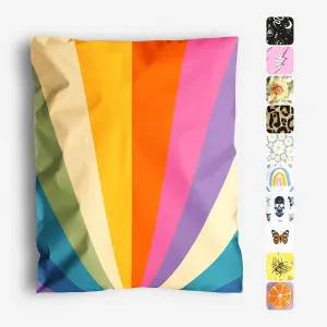 14x19 Poly Mailers – Retro Rainbow – Waterproof, Tear-Resistant Shipping Bags with Adhesive Seal – 100 Pack – Package Mint