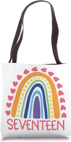 17th Birthday Hippie Boho Rainbow Colorful Seventeenth Tote Bag