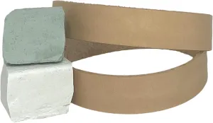 2 Pack of 3/4” x 12” Leather Honing & Polishing Belts. Fits Ken Onion Work Sharp - Includes White and Green Compounds