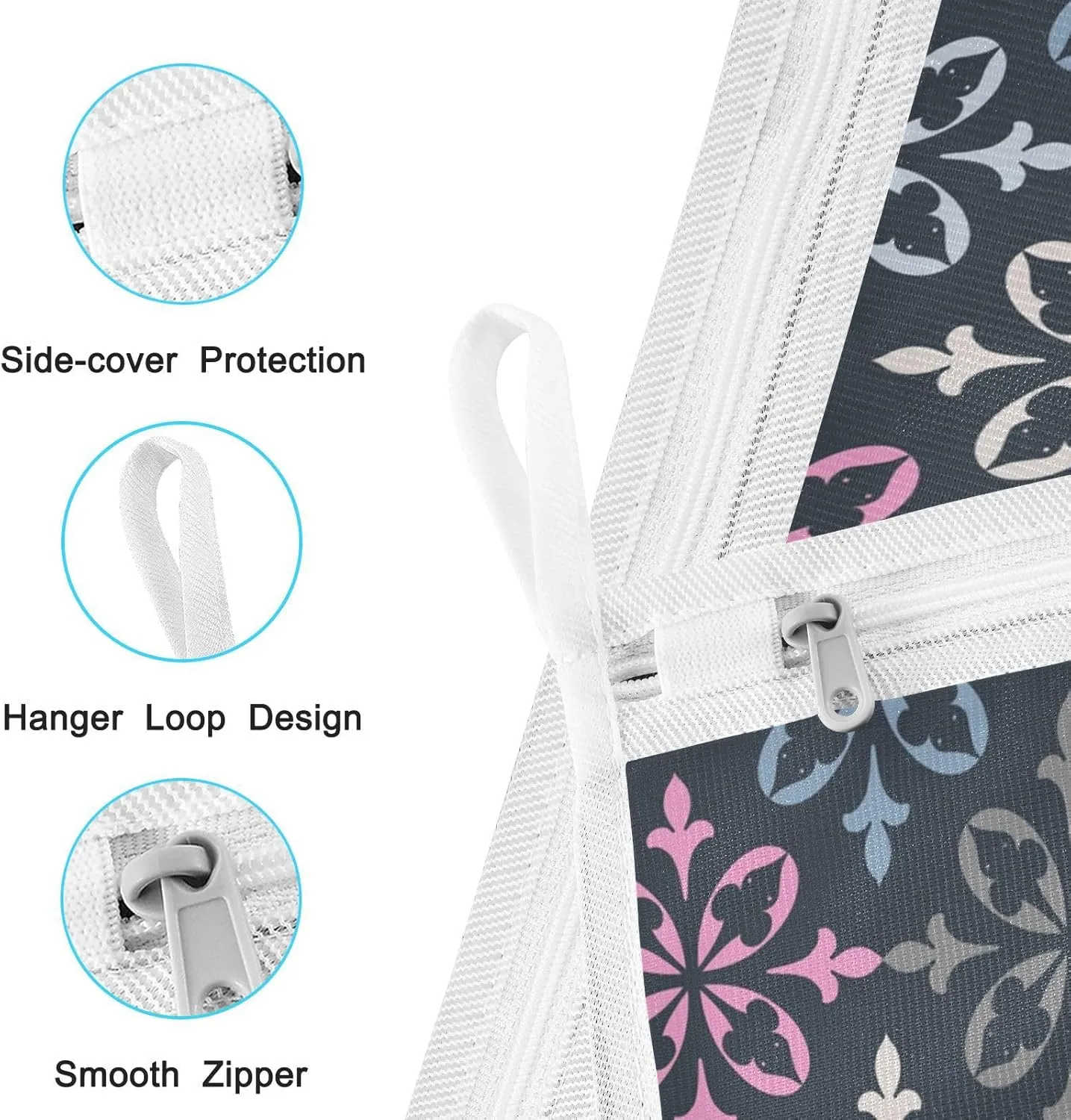 2 Pcs Mesh Laundry Bags Delicates Laundry Bag with Zipper Dirty Clothes Travel Bag,for Laundry Washing Machine Bra Hosiery Underwear Black Retro Pattern