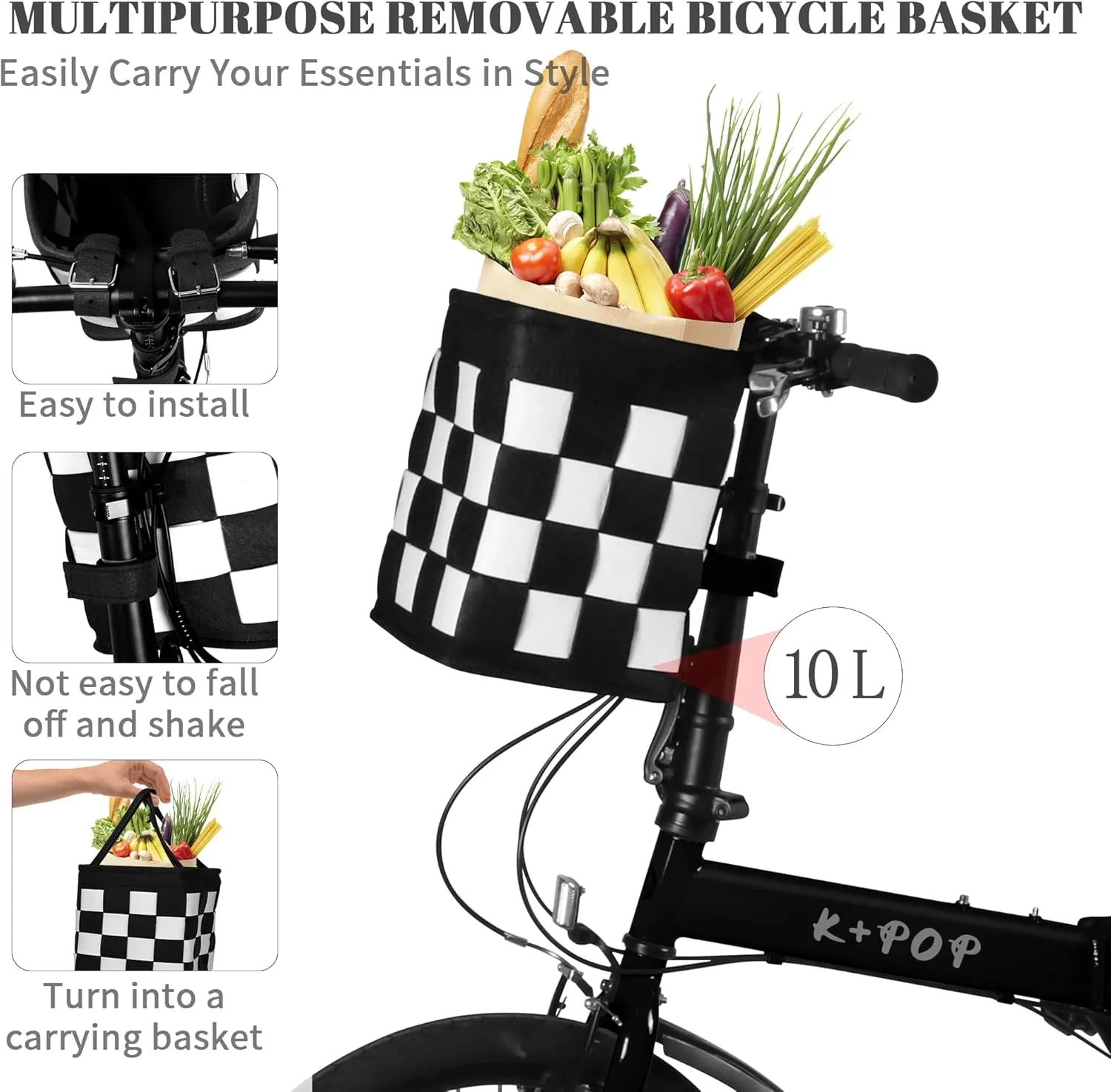 20 Inch Folding Bike for Adults, 7 Speed Foldable Bike with Basket, Lightweight Folding Bicycle with Adjustable Seat & Front and Rear V-Brakes
