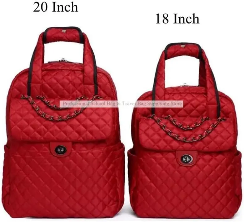 20 Inch Women carry on hand Luggage bag Cabin travel Trolley Bags wheels rolling luggage backpack Trolley Suitcase wheeled Bag(Black 20 Inch)