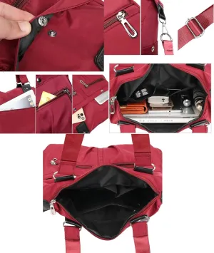 2023 New Large Capacity Waterproof Multi Pocket Shoulder Bag, Women Crossbody Bag, Multi-Pocket Nylon Bags, Tote Bag (Black)