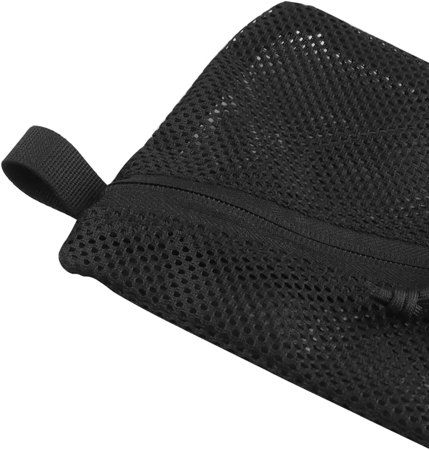 2PC Tactical Carry On Zipper Mesh Pouch, Insert Organizer Utility Admin Pouch Travel Organizer EDC Bag Toiletry Kit Set Storage Case 12X6 inch (Black)