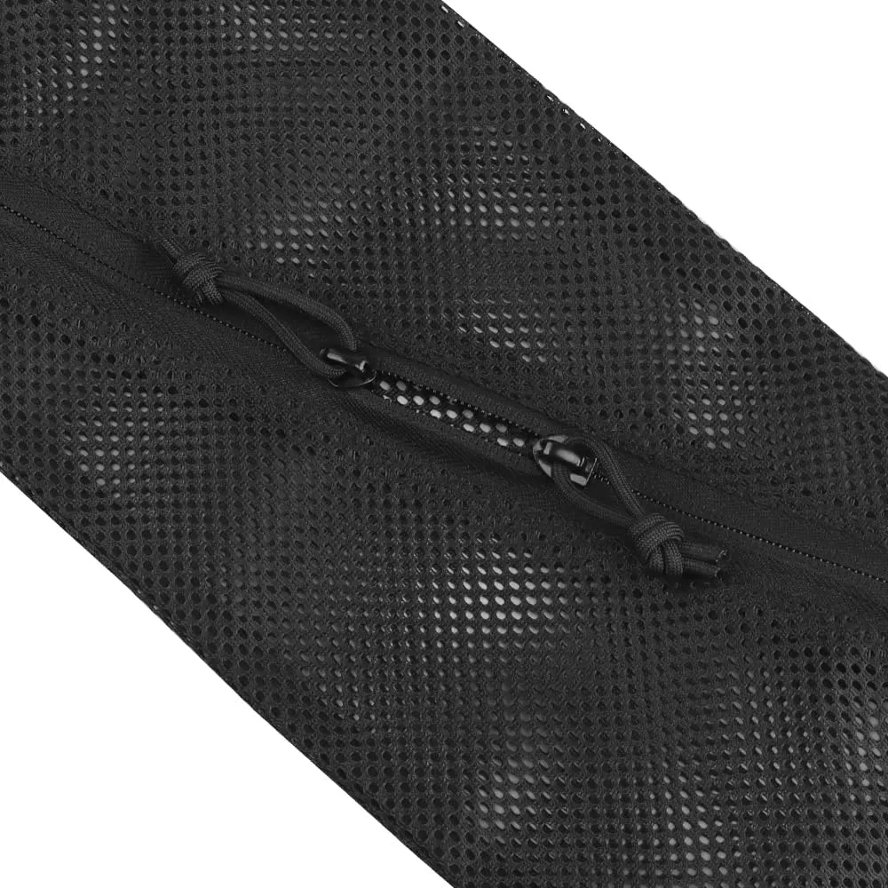 2PC Tactical Carry On Zipper Mesh Pouch, Insert Organizer Utility Admin Pouch Travel Organizer EDC Bag Toiletry Kit Set Storage Case 12X6 inch (Black)