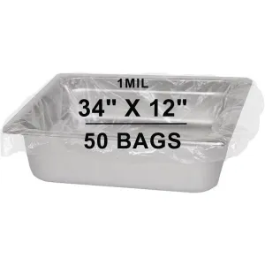 34X12 inches Pan Liners Poly Nylon 1 Mil Full Pan Shallow and Medium PN