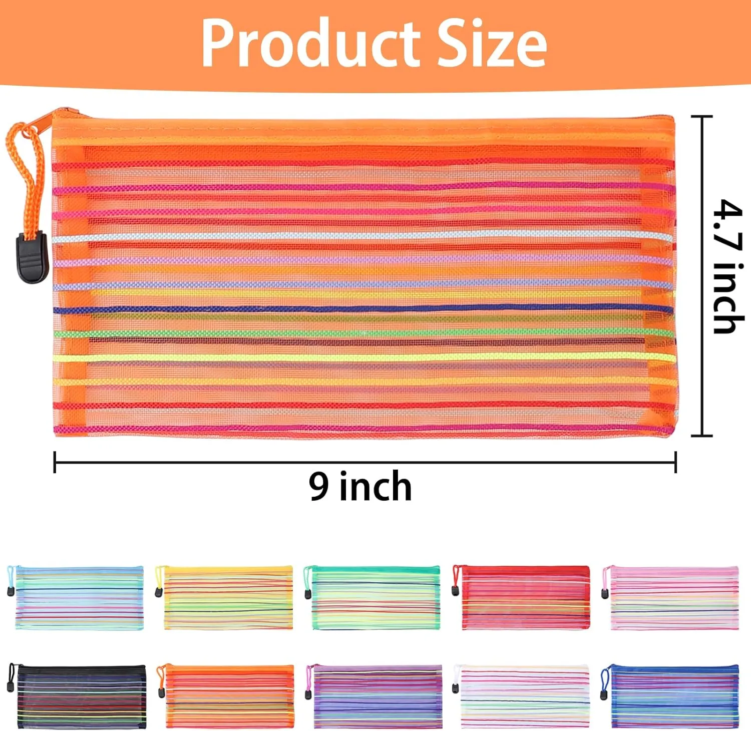 40 Pack 10 Colors Mesh Zipper Pouch Bags, Small Pouch Pencil Pouch Bulk, Cosmetics Makeup Bags Accessories Storage Bag, Home Organizing Office School Classroom Supplies