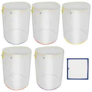5 Pack 5-Gallon Mesh Filter Bags with Pressing Screen & Storage Pouch, Breathable Hash Bags, Reusable Brew Bags for Home Workshop Restaurant Bar(25 to 220-Micron)
