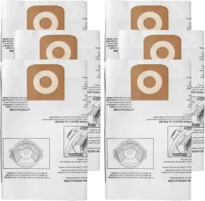 6 Pack CMXZVBE38749 Vacuum Dust Bags Replacement for 16 and 20 Gallon CRAFTSMAN Shop Vacuums CMXEVBE17595, CMXEVBE17596