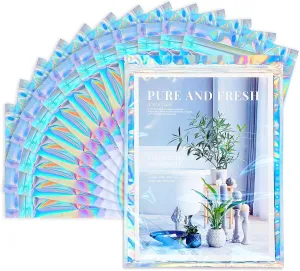 9x11 inch 100 Pcs Smell Proof Bags Resealable Holographic Bag Cute Lip Gloss Bags Packaging Products Food Safe Storage Bags
