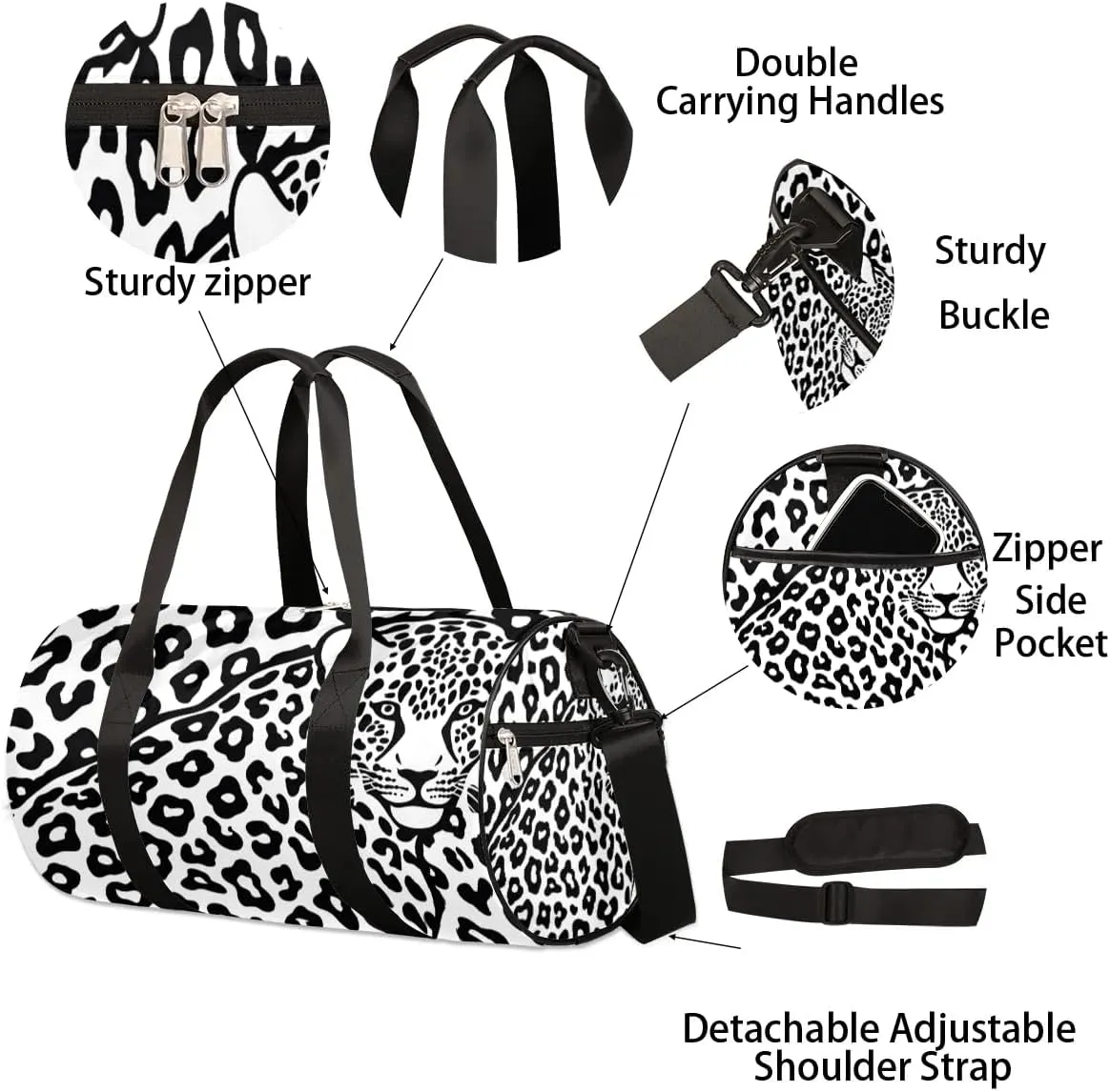 Abstract Leopard Travel Duffle Bag Gym Bag for Women Men Lightweight Carry on Duffel Bag for Sports Gyms Weekend Getaway
