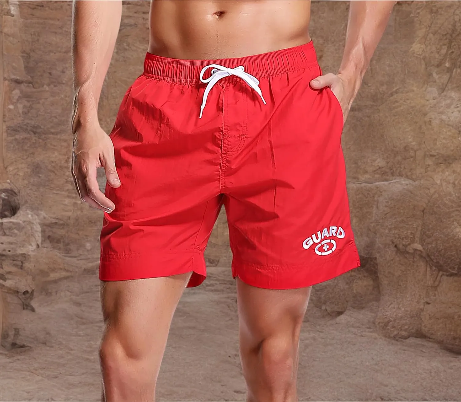Adoretex Men's Guard Quick Dry Mesh Lining Pockets Swim Trunks Water Shorts Swimsuit