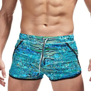 AIMPACT Mens Swim Trunks Quick Dry Board Shorts 80s 90s Vintage Swimwear with Lining Swim Shorts for Men