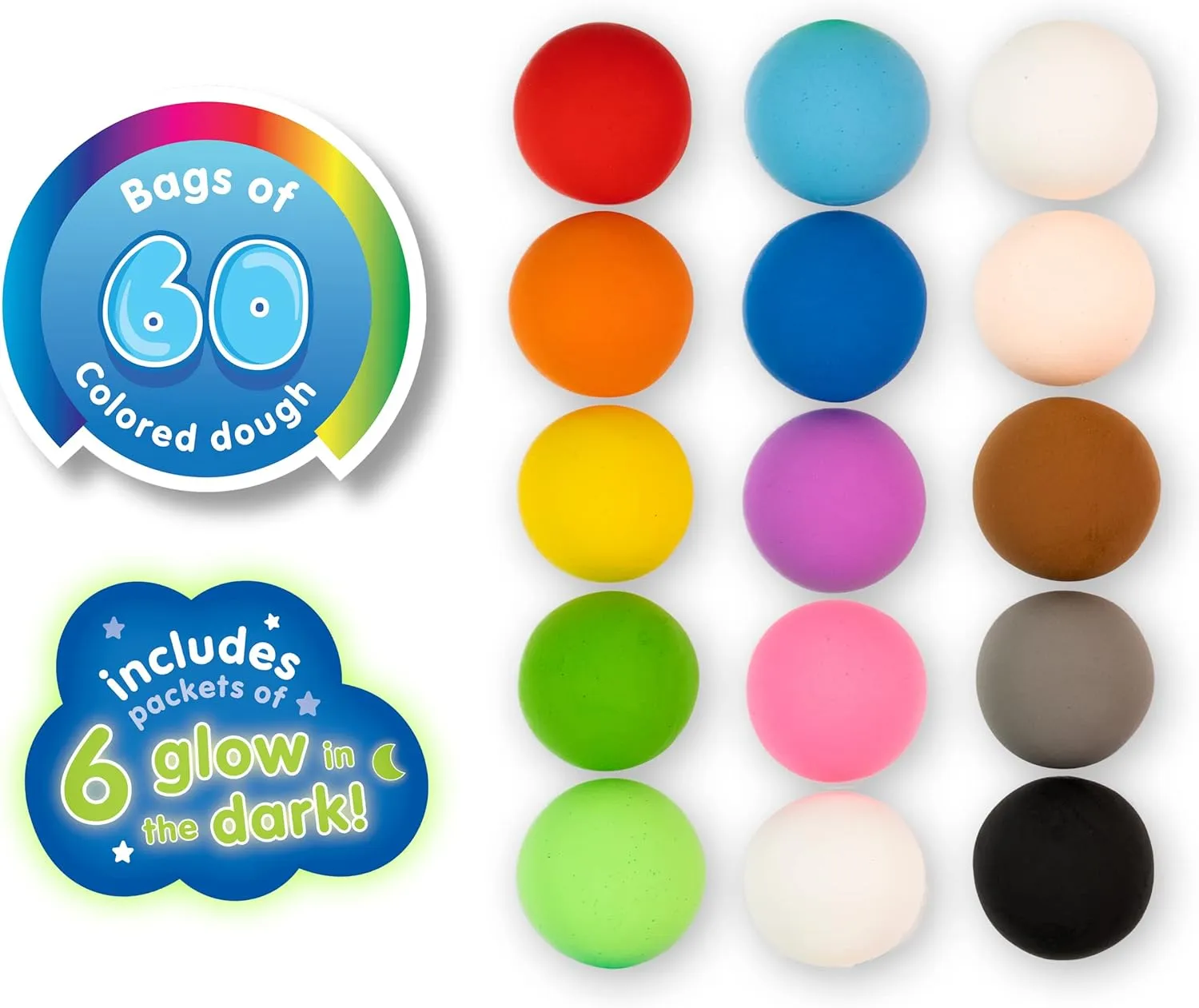 Air Dough - 60 Bags of Colored, Air Dry, Ultra Light, Non-Toxic Modeling Clay in a Bucket Including Accessories, Tools, Tutorial Videos (Educational, DIY, Kids Gifts, Art Craft Set for Boys & Girls)