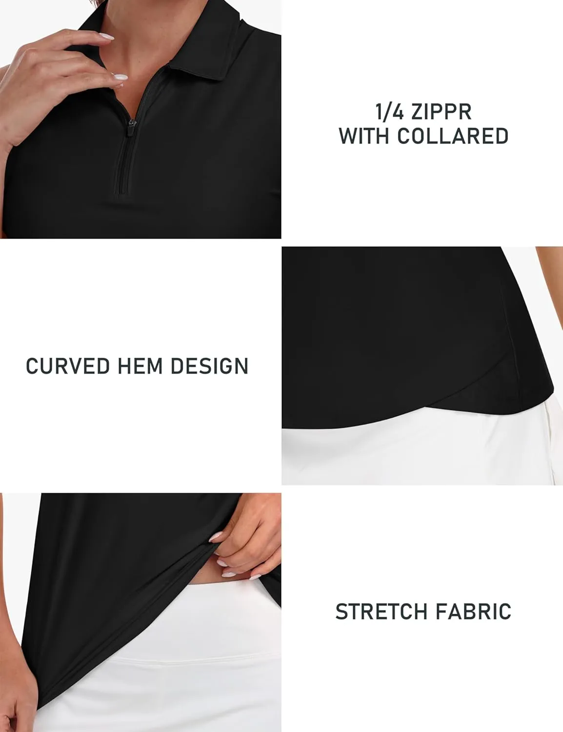 AIRIKE Golf Polo Shirts for Women Sleeveless Summer Sports Athletic Fashionable Workwear-Quick Dry Womens Tank Tops