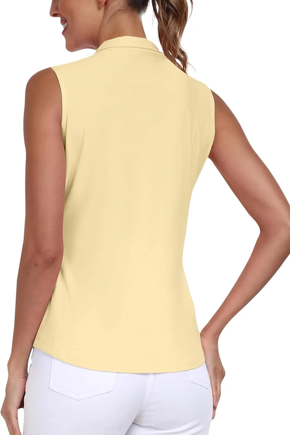 AIRIKE Golf Polo Shirts for Women Sleeveless Summer Sports Athletic Fashionable Workwear-Quick Dry Womens Tank Tops