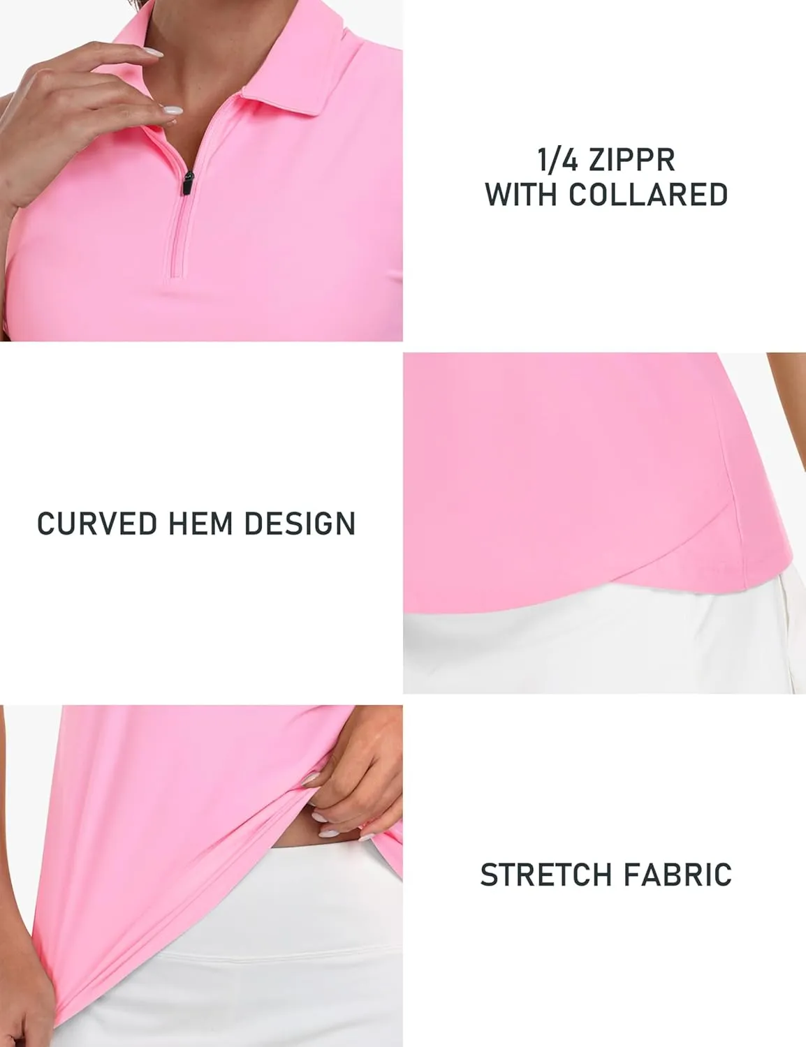 AIRIKE Golf Polo Shirts for Women Sleeveless Summer Sports Athletic Fashionable Workwear-Quick Dry Womens Tank Tops