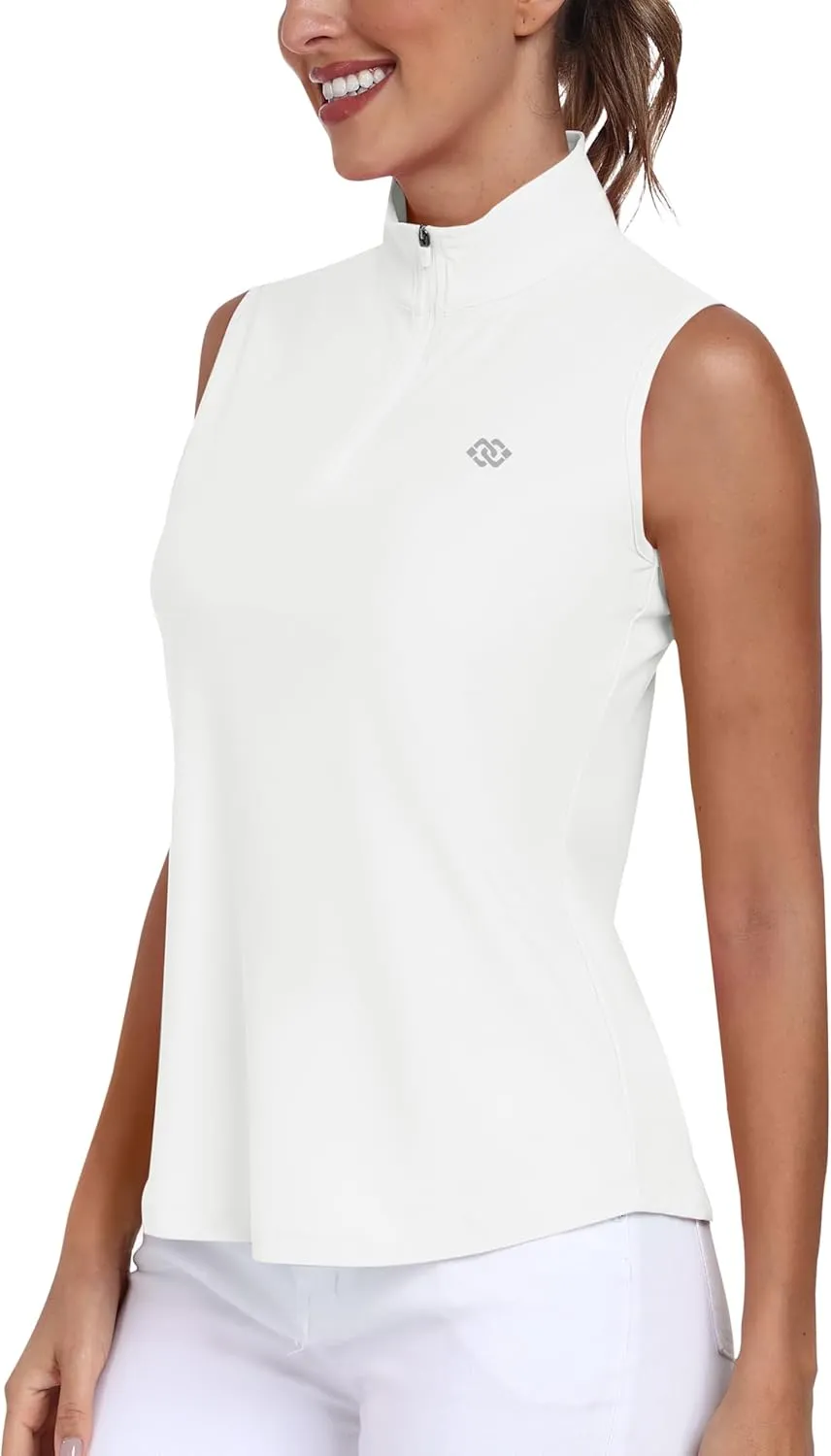 AIRIKE Golf Polo Shirts for Women Sleeveless Summer Sports Athletic Fashionable Workwear-Quick Dry Womens Tank Tops