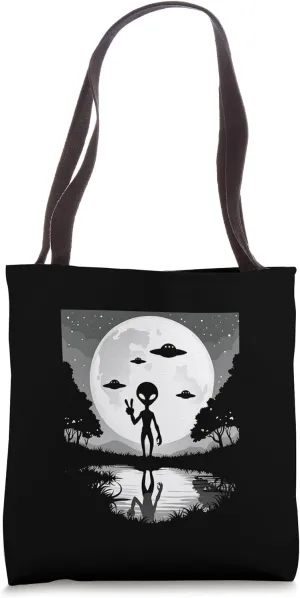 Alien UFOs Area 51 Extraterrestrial Funny Cosmic Lovers Tote Bag