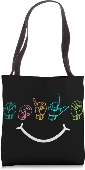 American Sign Language I ASL I Smile Sign Language Tote Bag