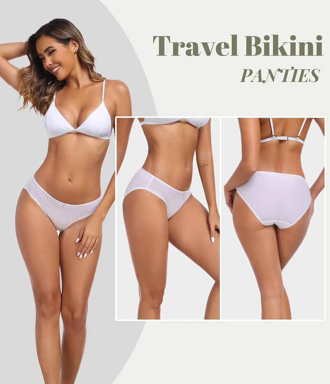 ANLIQI Quick Dry Underwear for Women Travel Panties Pack Nylon Hipster Panty Soft&Lightweight Bikini Brief Stay Fresh Undies