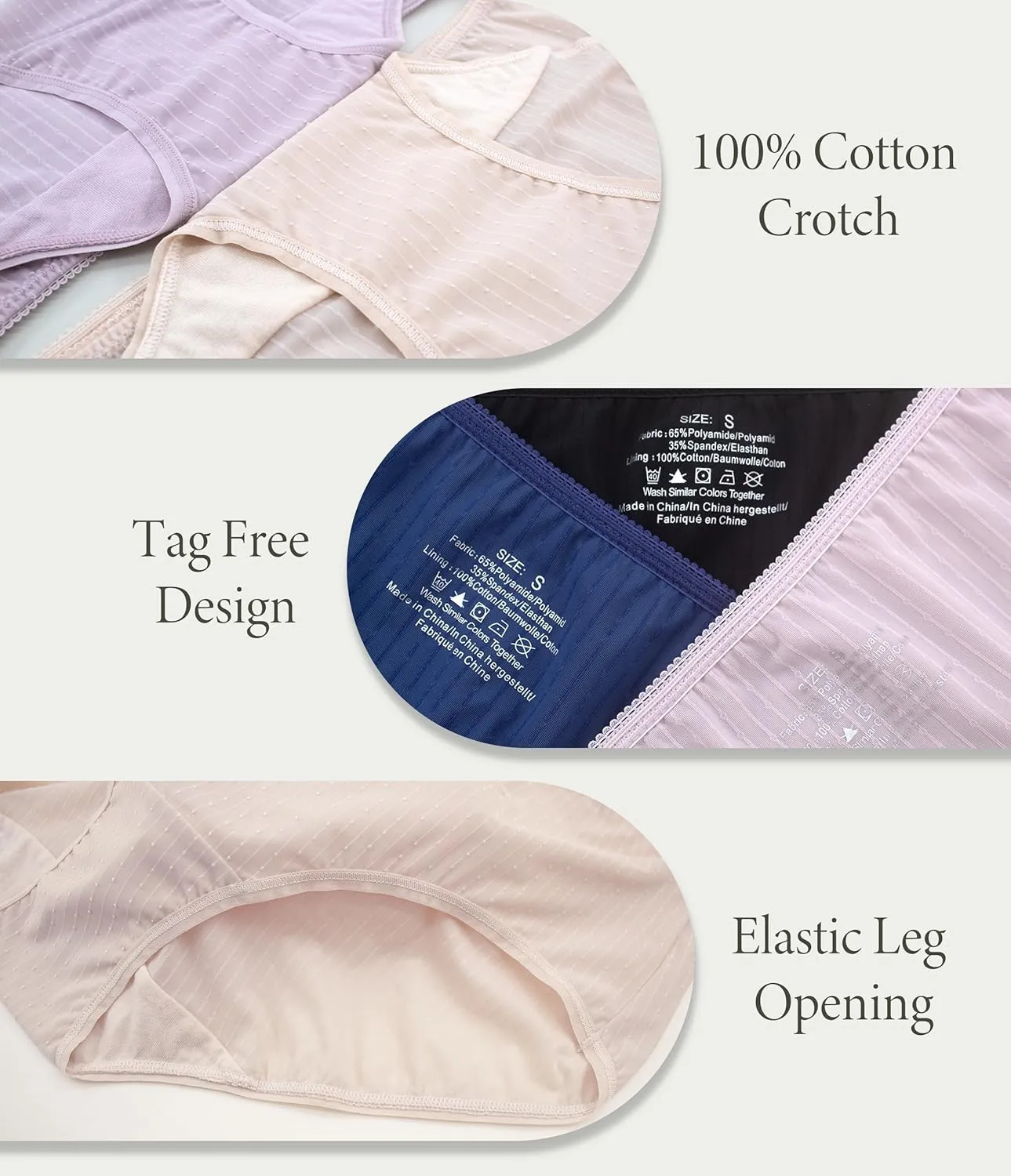 ANLIQI Quick Dry Underwear for Women Travel Panties Pack Nylon Hipster Panty Soft&Lightweight Bikini Brief Stay Fresh Undies