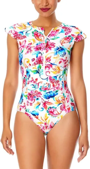 Anne Cole Flutter Zip Front Sun Suit