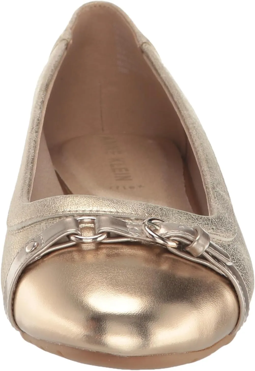 Anne Klein Womens Embellished Faux Leather Moccasins