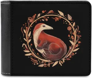 Anteater Print Leather Wallet Minimalist Cash Card Holder Bifold Durable Purse