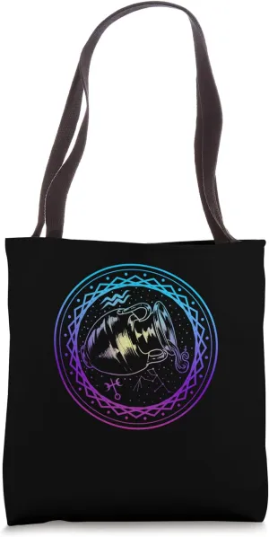 Aquarius Zodiac Sign January February Birthday Sign Tote Bag