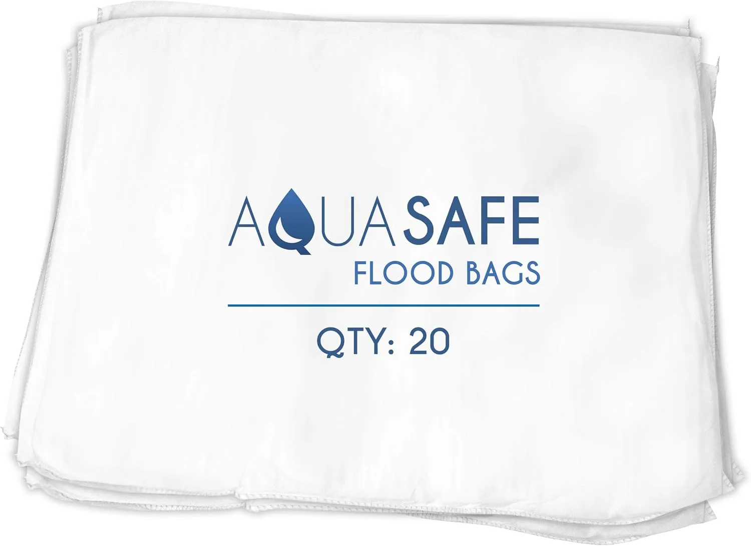 AquaSafe Flood Bags, Water Absorbent Flood Barrier and Super Absorbant Pad, 16" x 22", Pack of 20