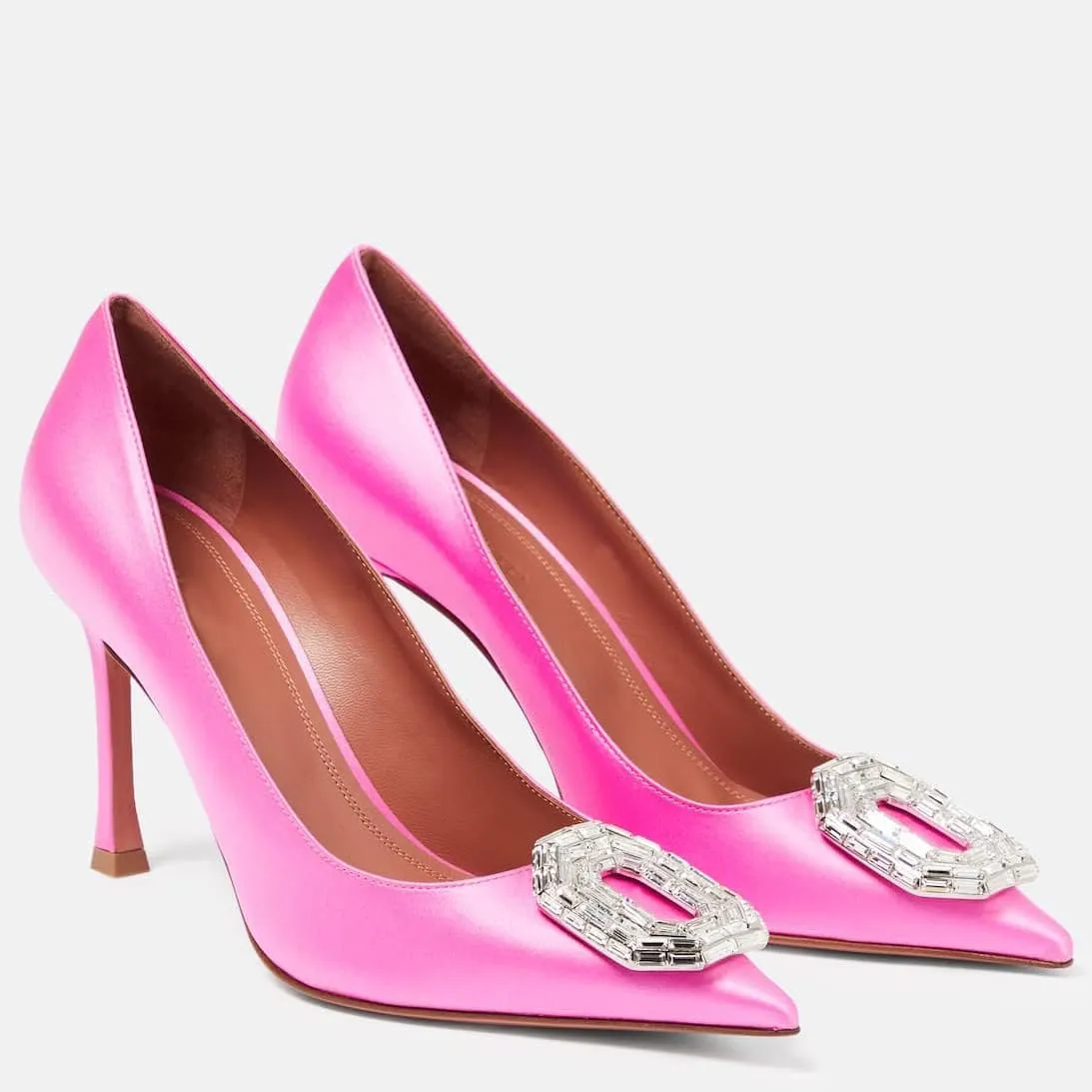 Arqa Pumps for Women Crystal Embellished Pointed Toe High Heels Wedding Dress Stiletto Heel Pump Shoes