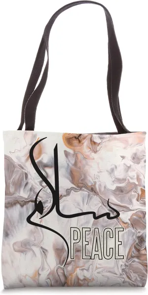 Artistic Arabic Calligraphy Peace Muslim Tote Bag