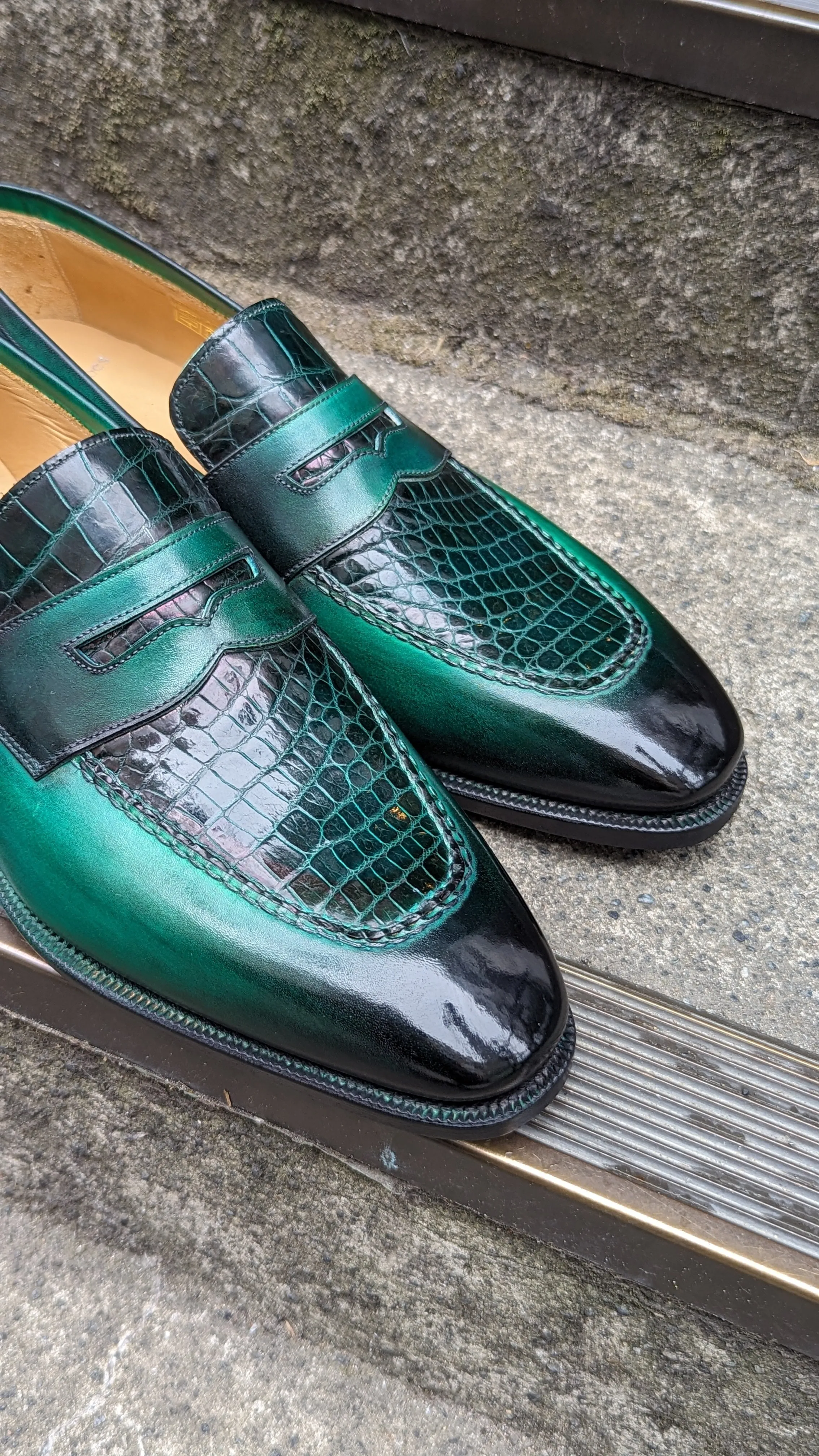 Ascot Sinatra - Emerald Green Crocodile & Calf