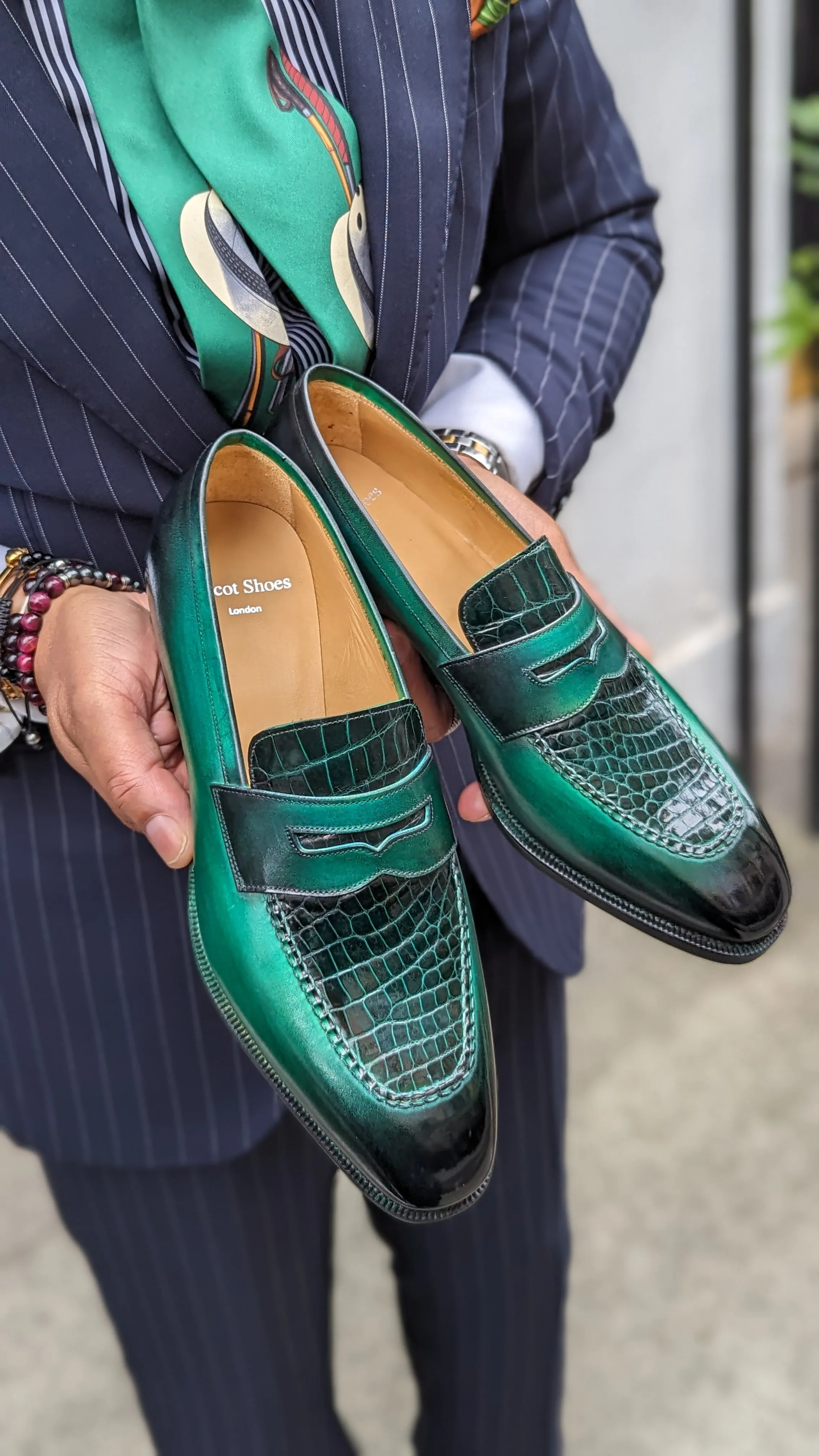 Ascot Sinatra - Emerald Green Crocodile & Calf