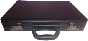 Attache Case Dual Combination Lock Hard Side Briefcase, Black