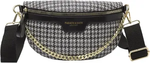 AuSion Fashion Leather Crossbody Fanny Pack for Women – Lightweight Waist Chest Bag with Wide Strap, Ideal for Travel, Festivals and Casual Outings
