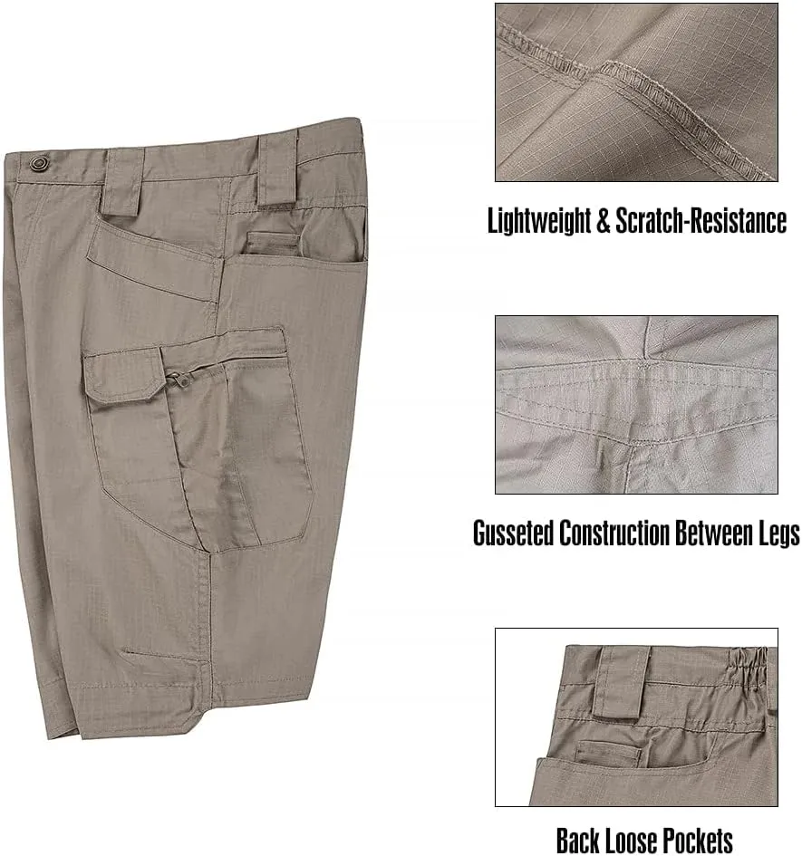AUTIWITUA Men's Waterproof Tactical Shorts Outdoor Cargo Shorts, Lightweight Quick Dry Breathable Hiking Fishing Cargo Shorts