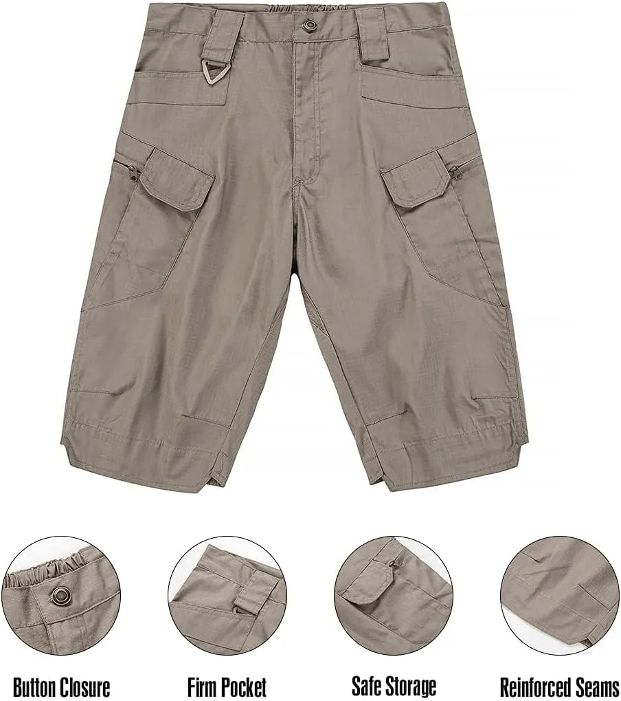 AUTIWITUA Men's Waterproof Tactical Shorts Outdoor Cargo Shorts, Lightweight Quick Dry Breathable Hiking Fishing Cargo Shorts