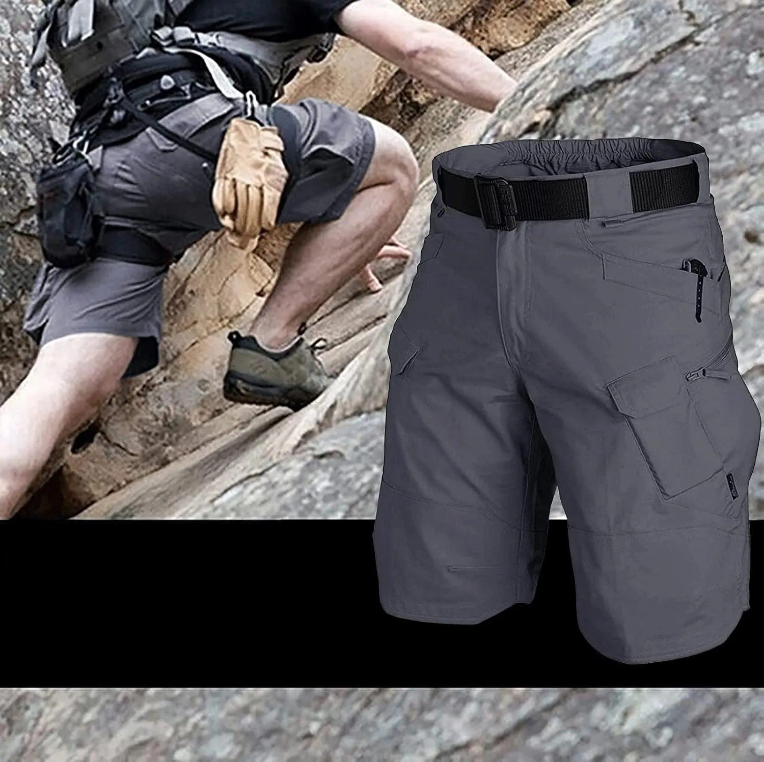 AUTIWITUA Men's Waterproof Tactical Shorts Outdoor Lightweight Quick Dry Breathable Hiking Fishing Cargo Shorts