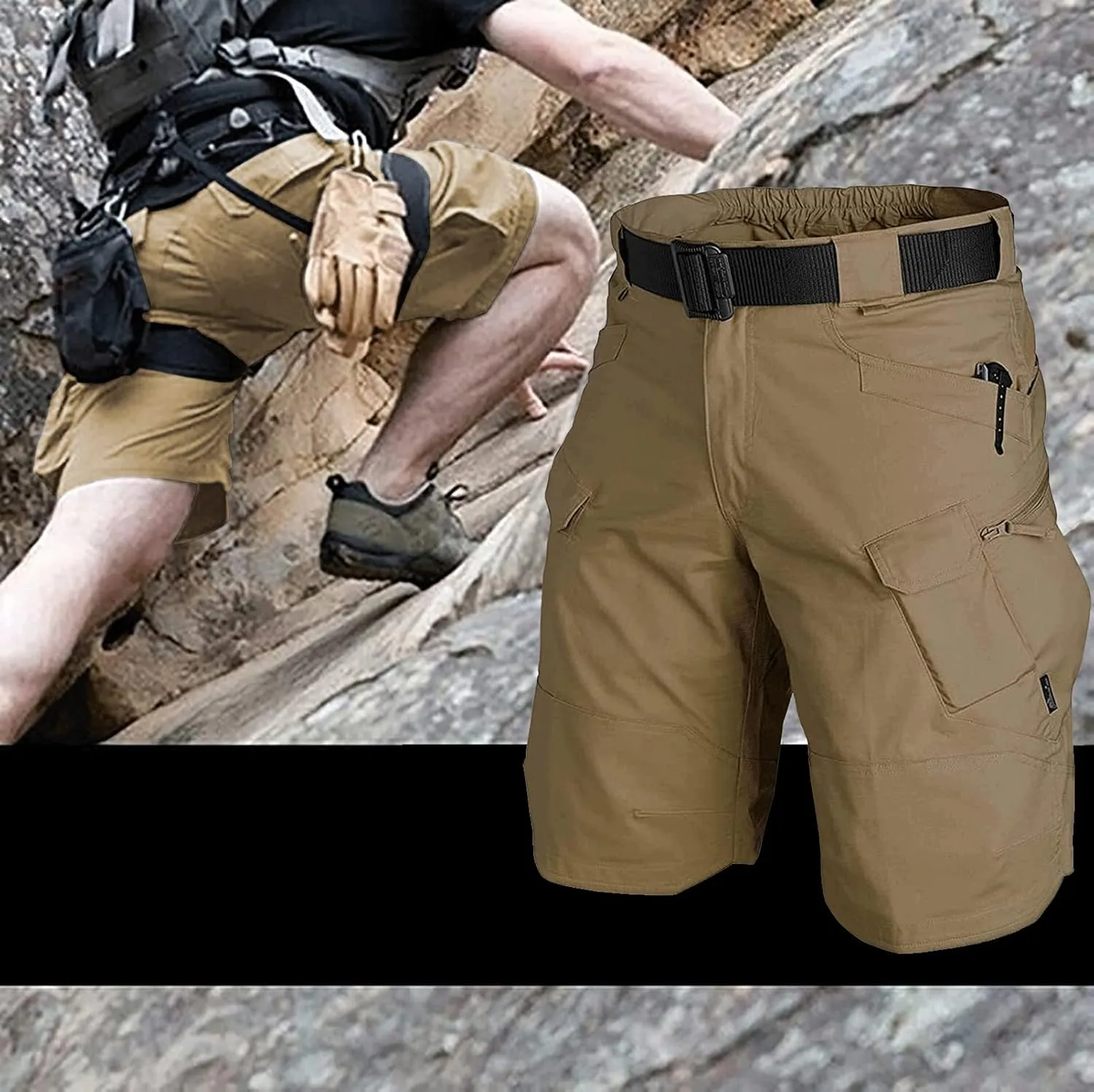 AUTIWITUA Men's Waterproof Tactical Shorts Outdoor Lightweight Quick Dry Breathable Hiking Fishing Cargo Shorts