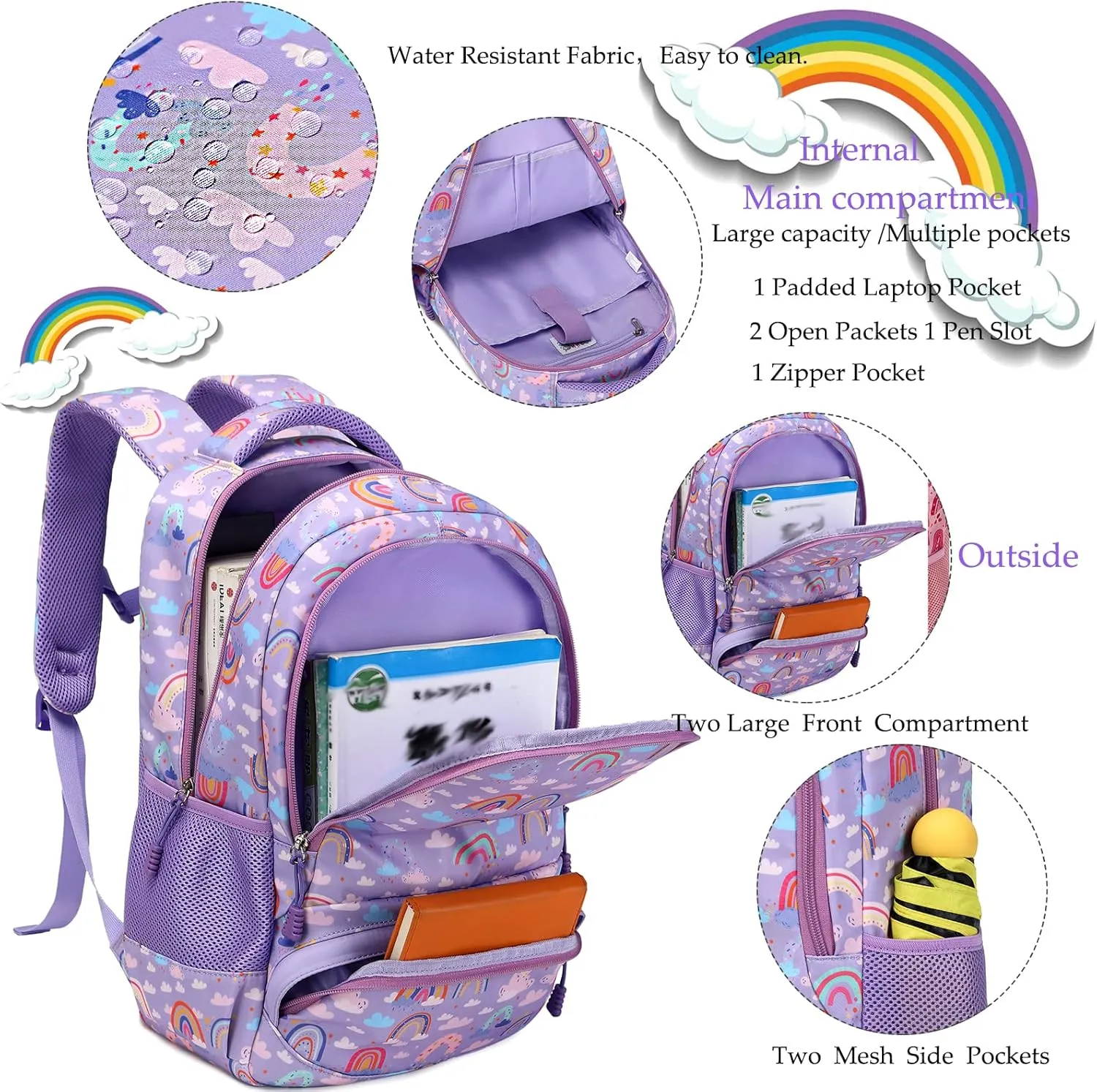 Backpack Unicorn for Girls School Preschool Backpack for Girls 3 IN 1 School Bookpack Set with Lunch Bag Pencil Bag