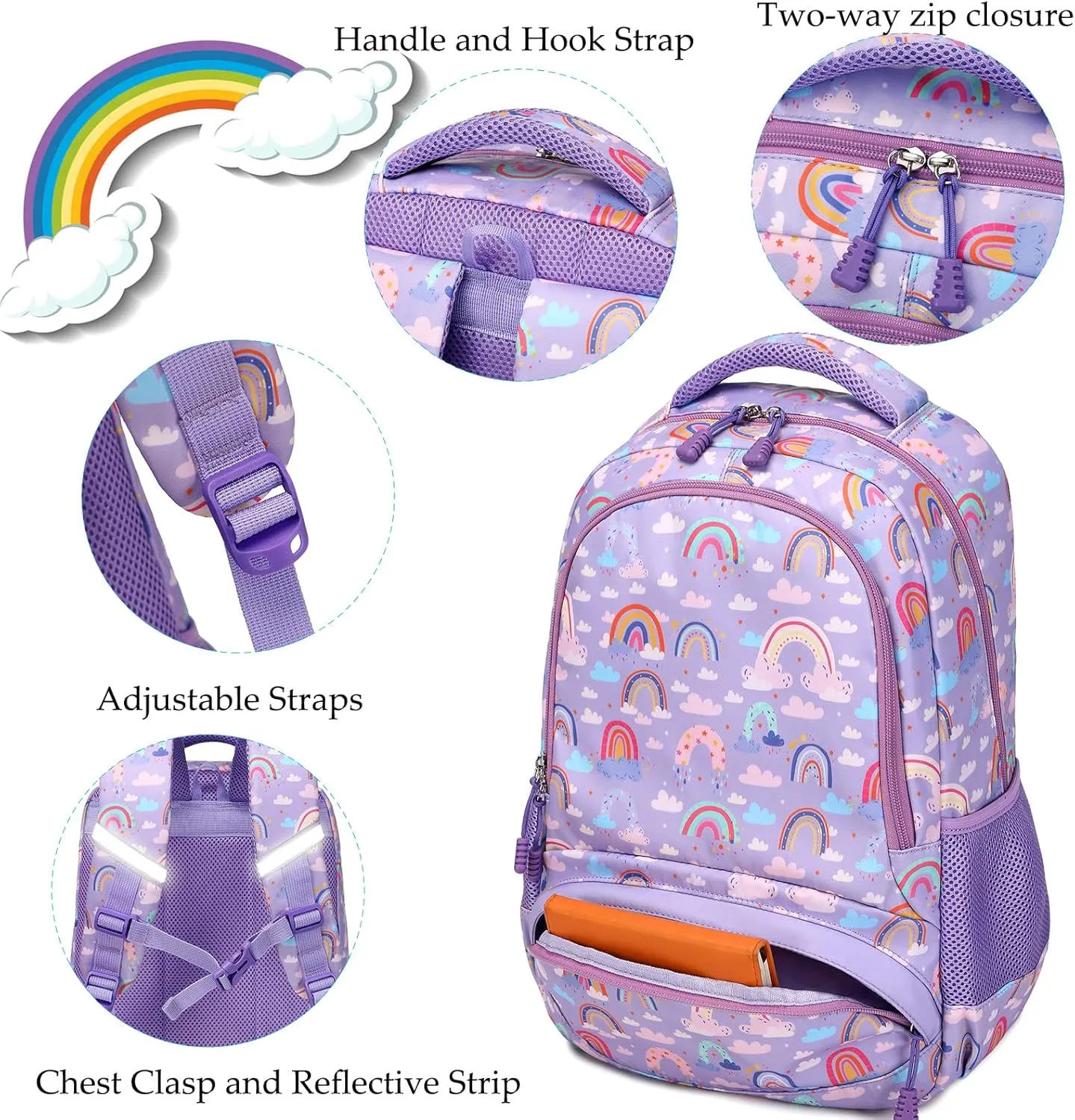 Backpack Unicorn for Girls School Preschool Backpack for Girls 3 IN 1 School Bookpack Set with Lunch Bag Pencil Bag