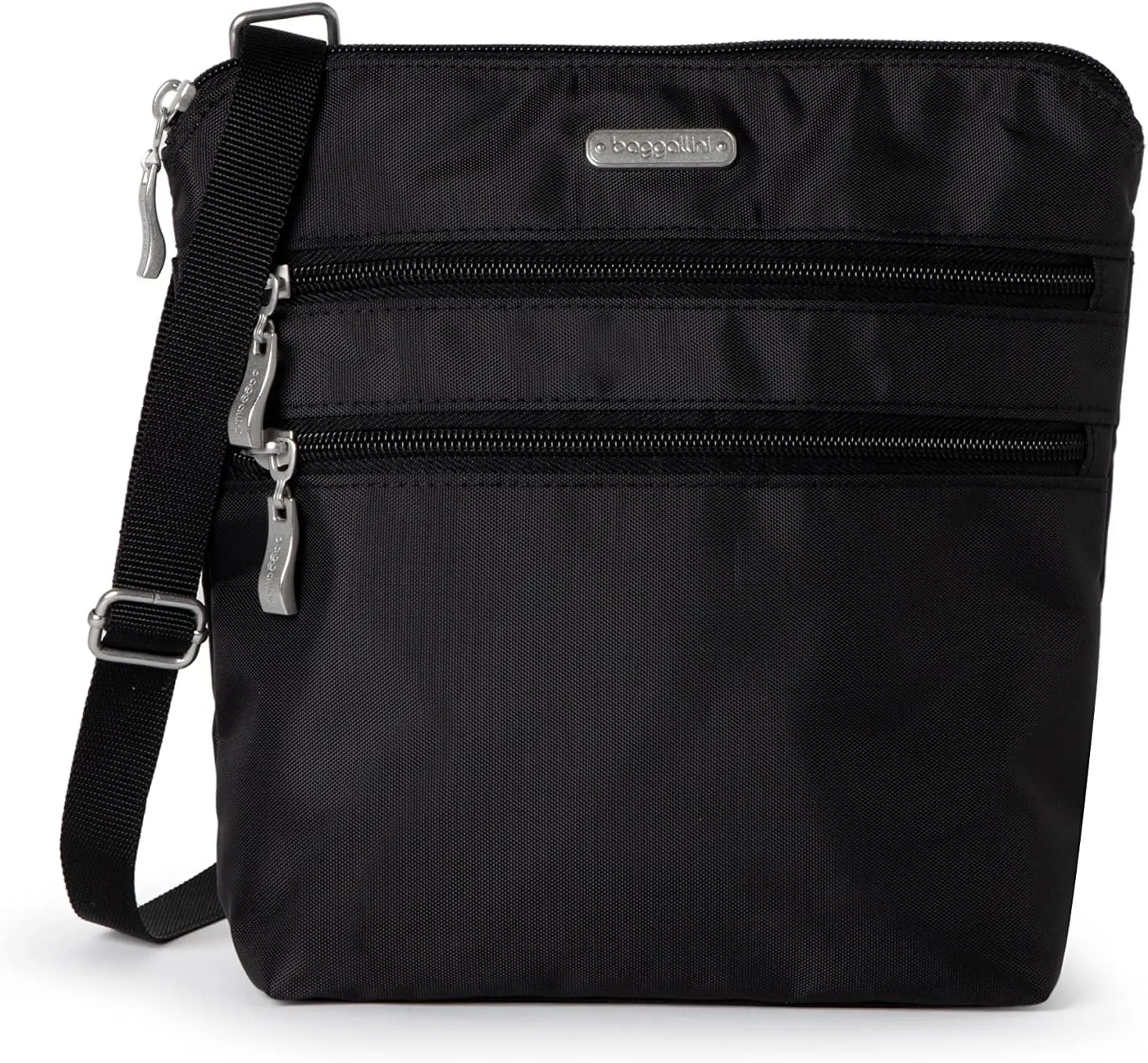 Baggallini Essential Crossbody Bags for Women 9x8 Organized Lightweight Washable Nylon Travel Handbag Purse w/RFID Protection