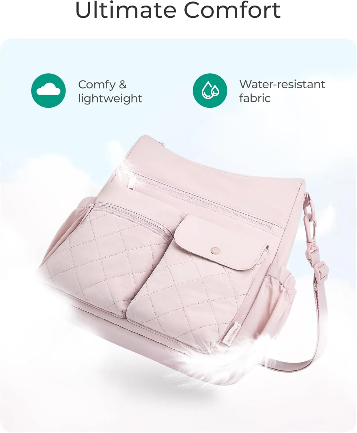 BAGSMART Crossbody Bags for Women, Puffy Handbags Shoulder Purses for Women, Travel Tote Bag with Multi Pockets
