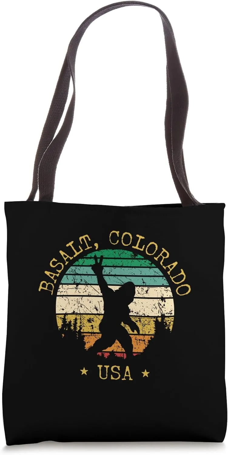 Basalt Colorado USA Sasquatch Peace Sign Bigfoot Design Tote Bag