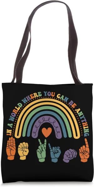 Be Kind Sign Language ASL hands Support Tote Bag