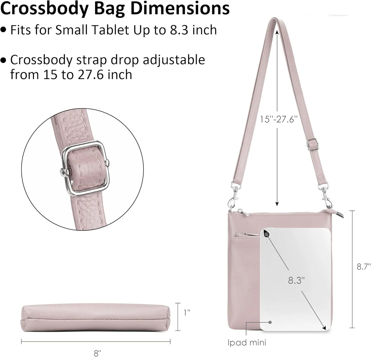 befen Genuine Leather Small Crossbody Purses for Women Travel Cross Body Bags Lightweight with Adjustable Shoulder Strap